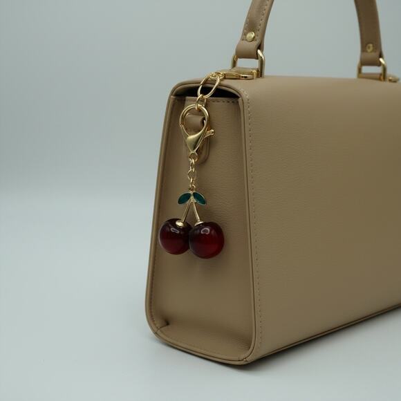 Accessories - 3/$25 - Cherry Keychain Purse Charm Red Fruit Gold Tone NWT